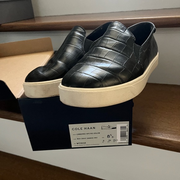 Cole Haan Slip-on Sneaker Black Croc 8.5 - Picture 2 of 5
